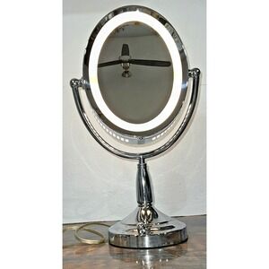 Zadro OVLV68 Lighted Dual-Sided Vanity Makeup Mirror Dimmable Incandescent